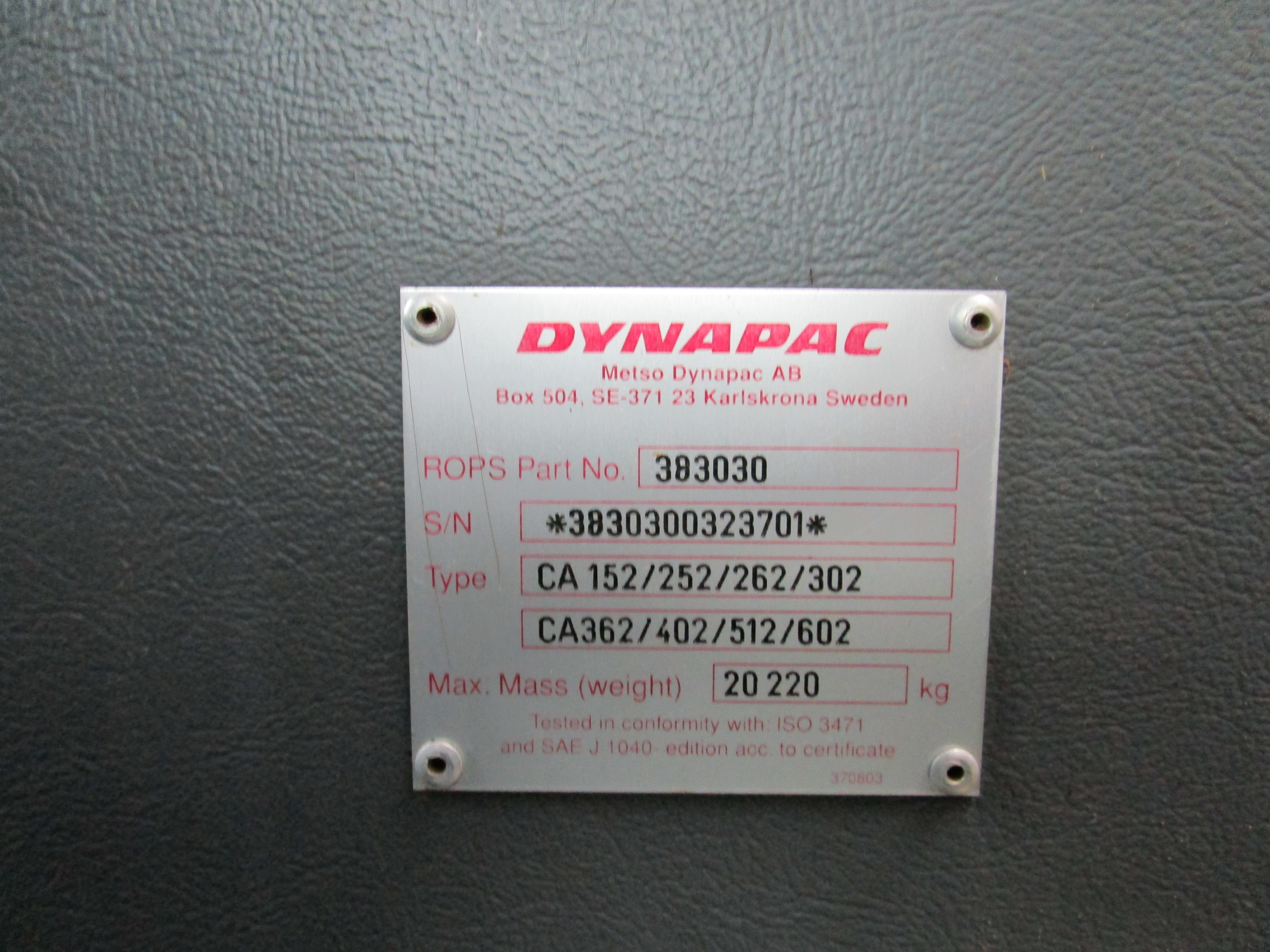 DYNAPAC CA252D VALEC,R.V.2003,10T
